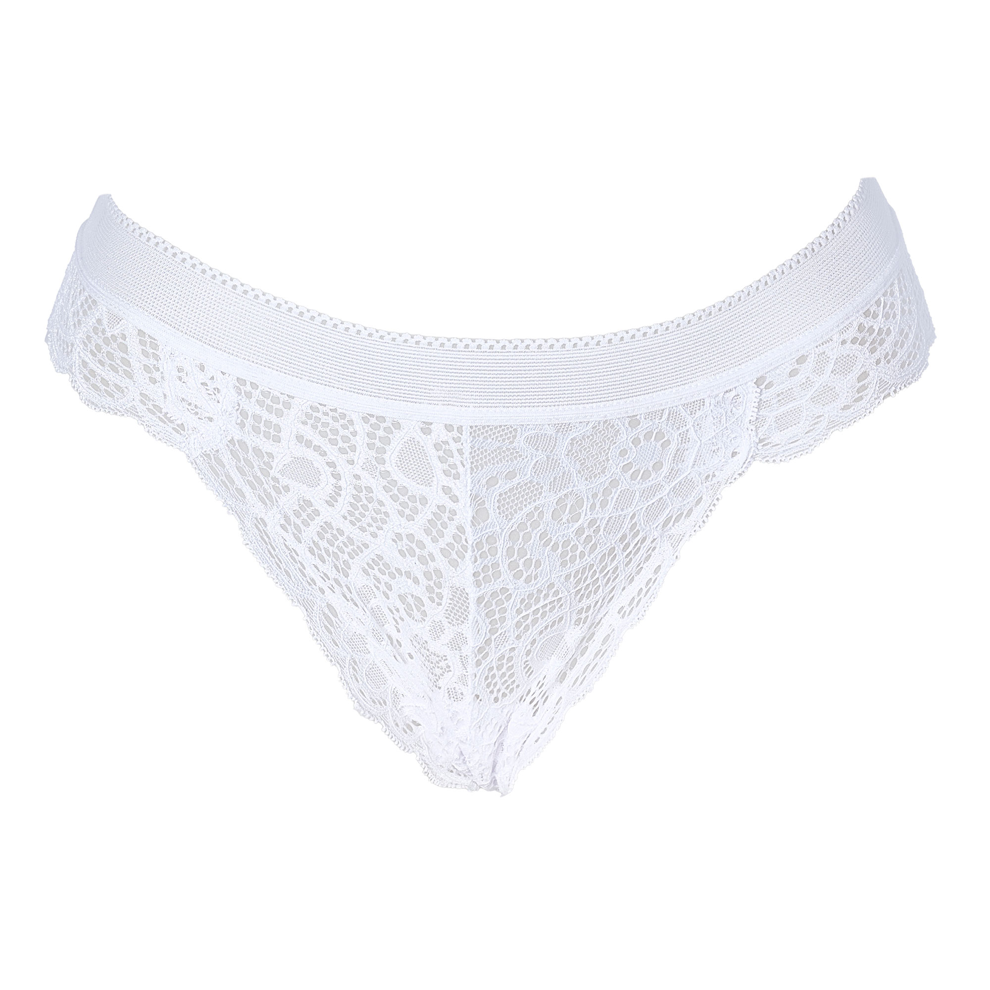 Bombacha Mujer Colaless de Encaje Aretha Blanca Talle S/M