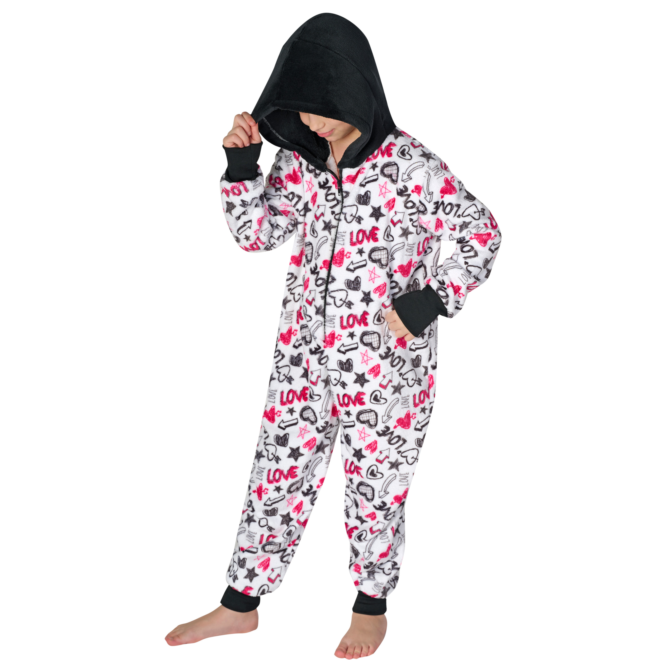 Pijama Peluche Infantil Maskotas Grafitti Talle 4-14
