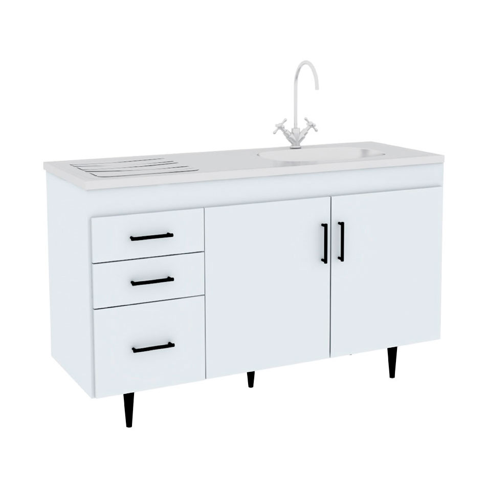 Bajo Mesada Centro Estant Blanco 1,20 Mts