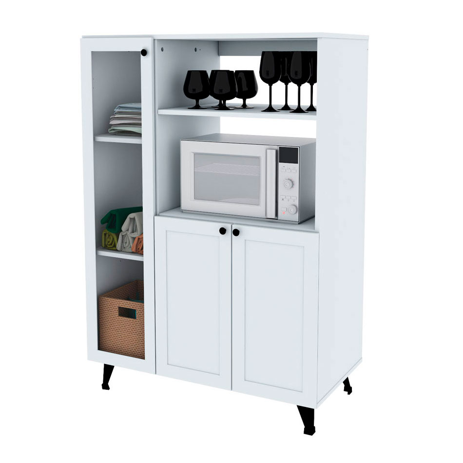 Organizador Centro Estant 5 Estantes 3 Puertas Blanco