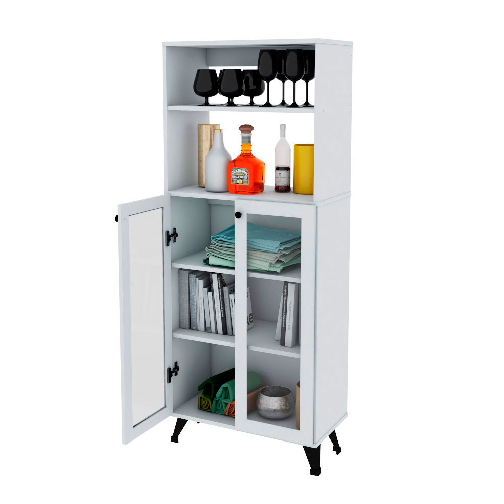 Organizador Centro Estant 5 Estantes 2 Puertas Blanco