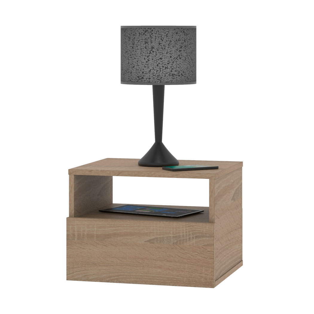 Mesa de Luz Flotante Dielfe 1 Cajón Wengue