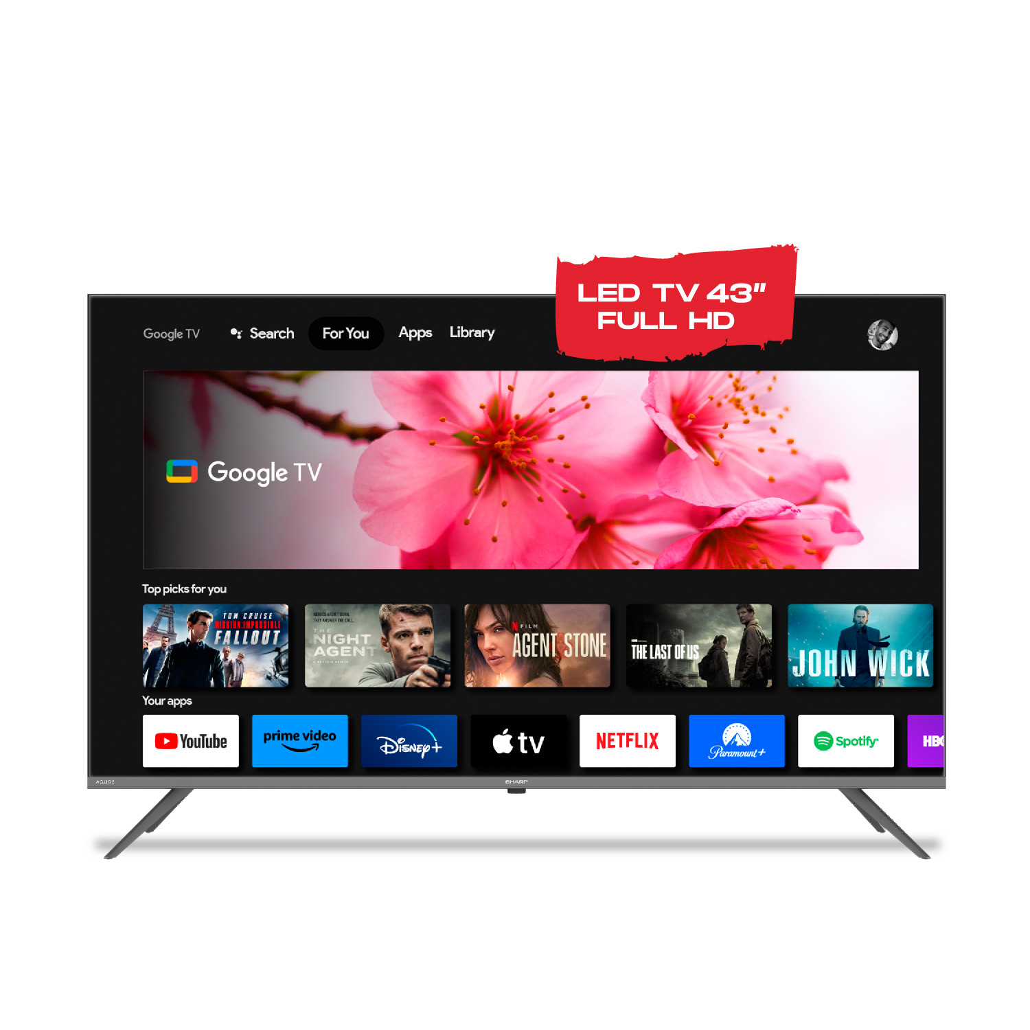 TV 43" Sharp FHD Google TV 2T-C43FG6L