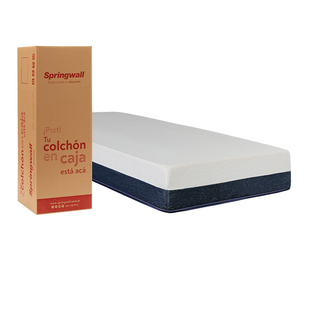 Colchón 1 Plaza 80x190 Celeste Springwall