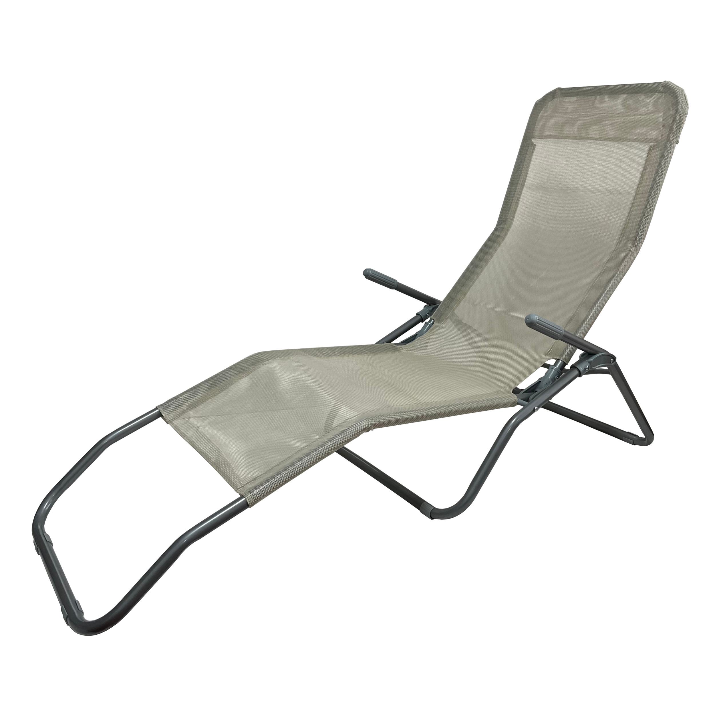 Reposera de Caño y Textileno Gris