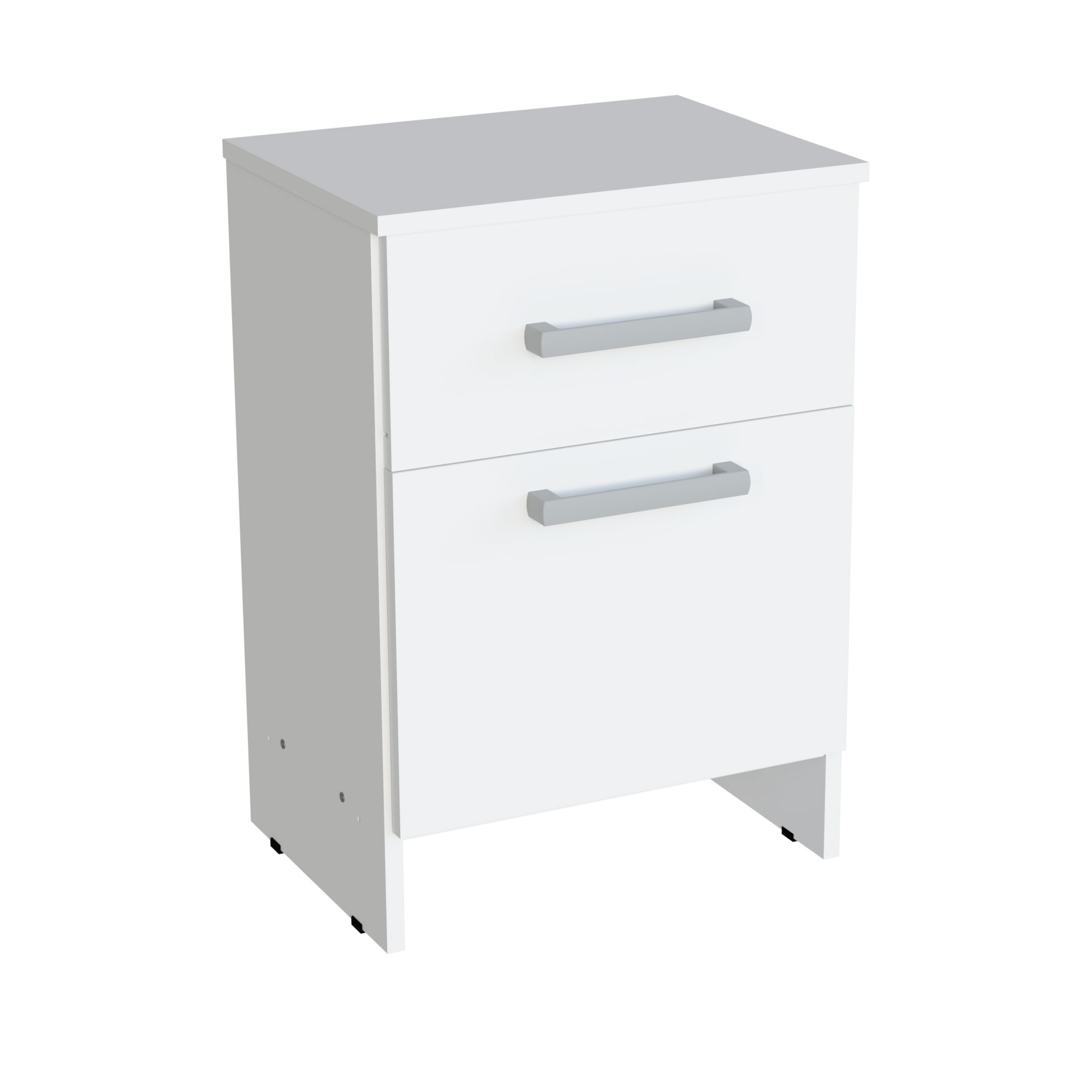 Mesa de Luz Muebles Orlandi 1 Cajón Blanco