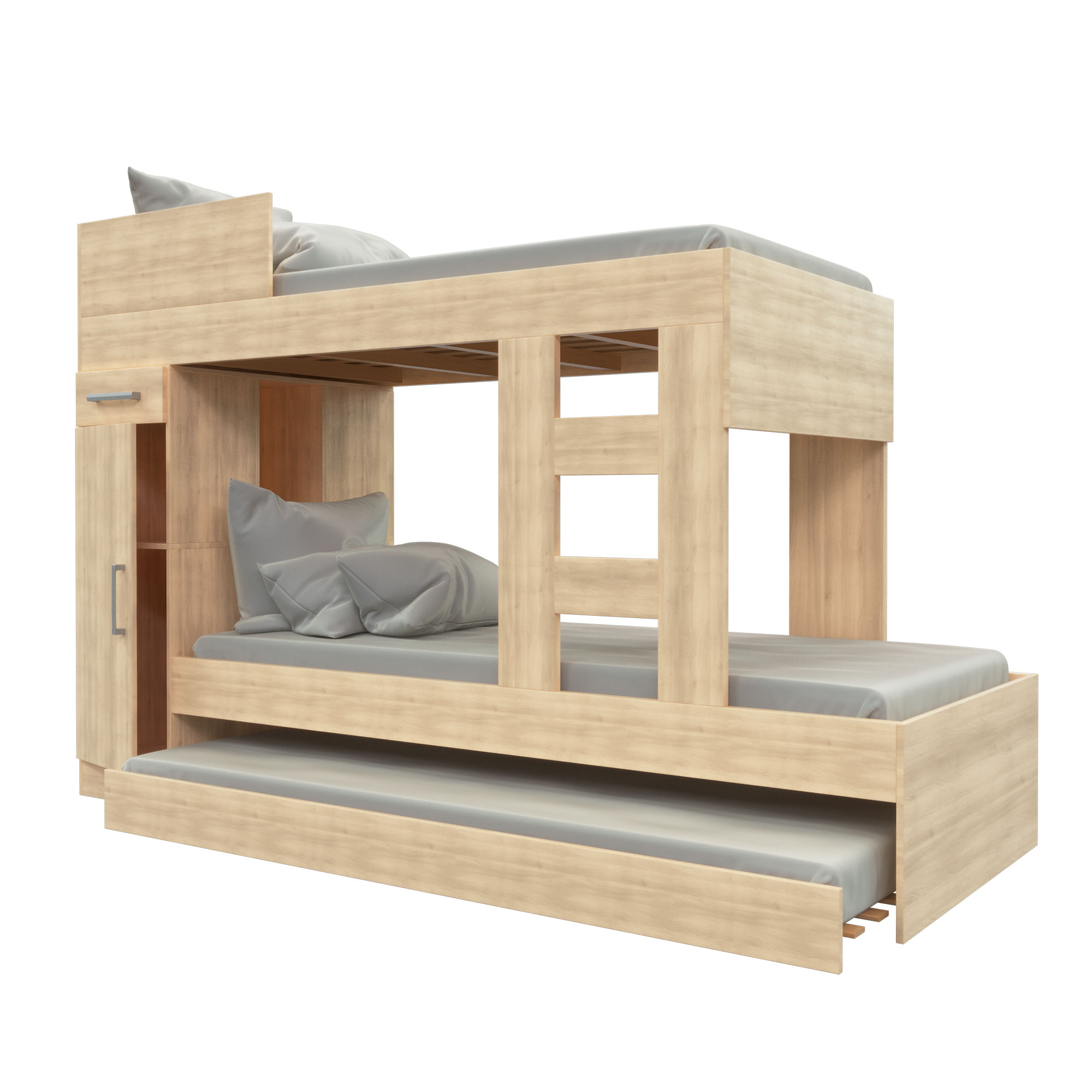 Cama Cucheta Triple 155x90,5 Abedul Muebles Orlandi