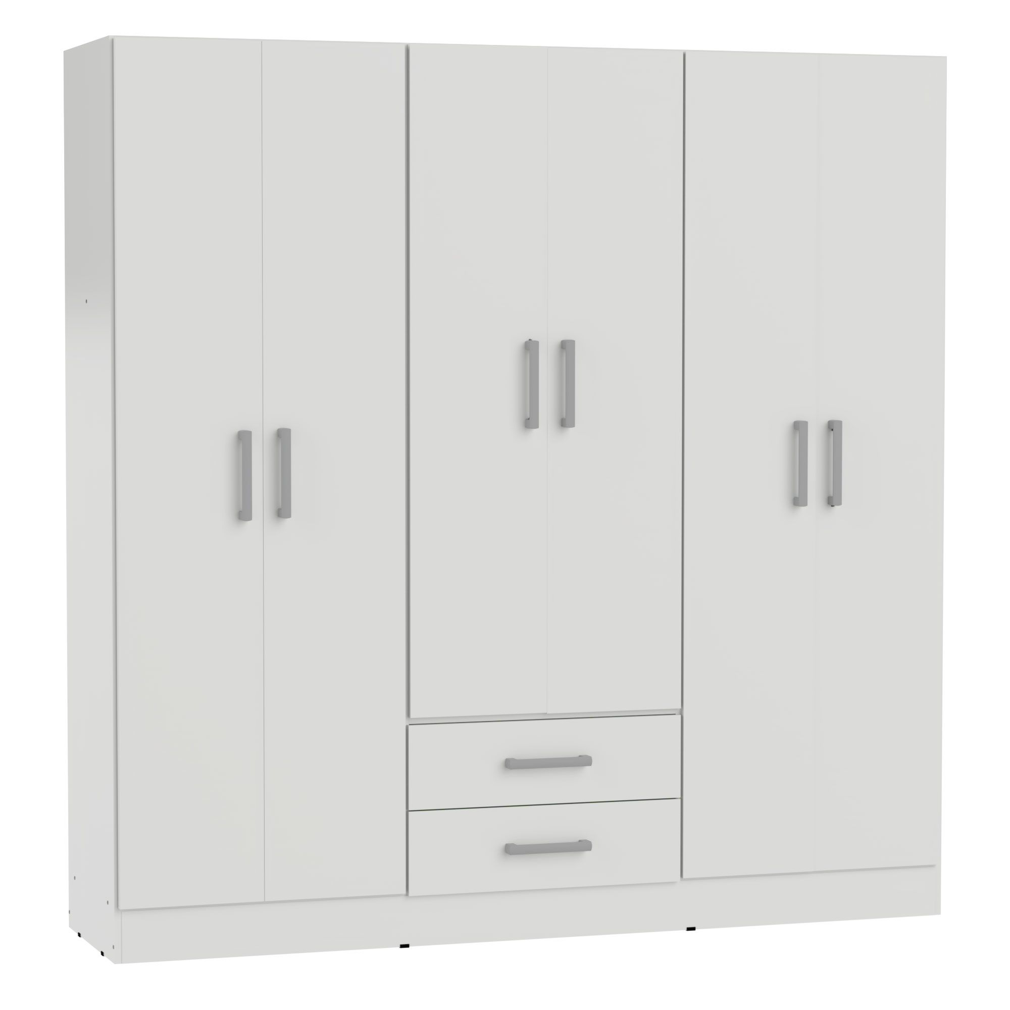 Placard Muebles Orlandi 6 Puertas 2 Cajones Blanco 3502