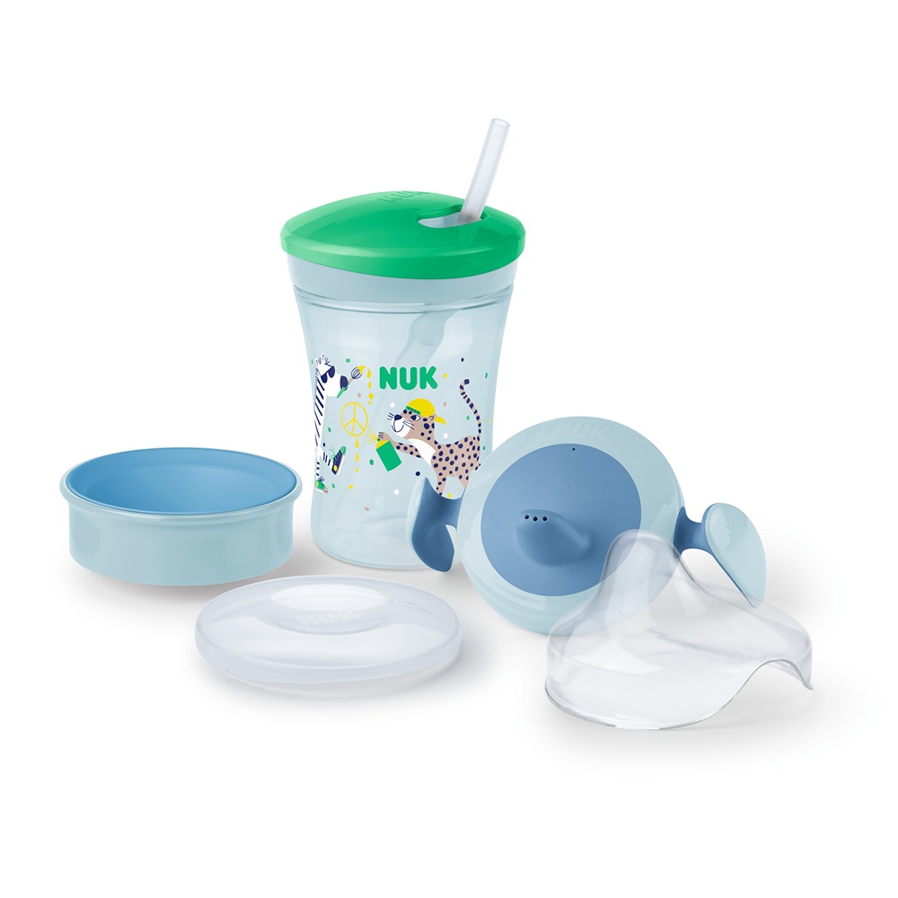 Set Vaso Nuk 230Ml Verde y Azul
