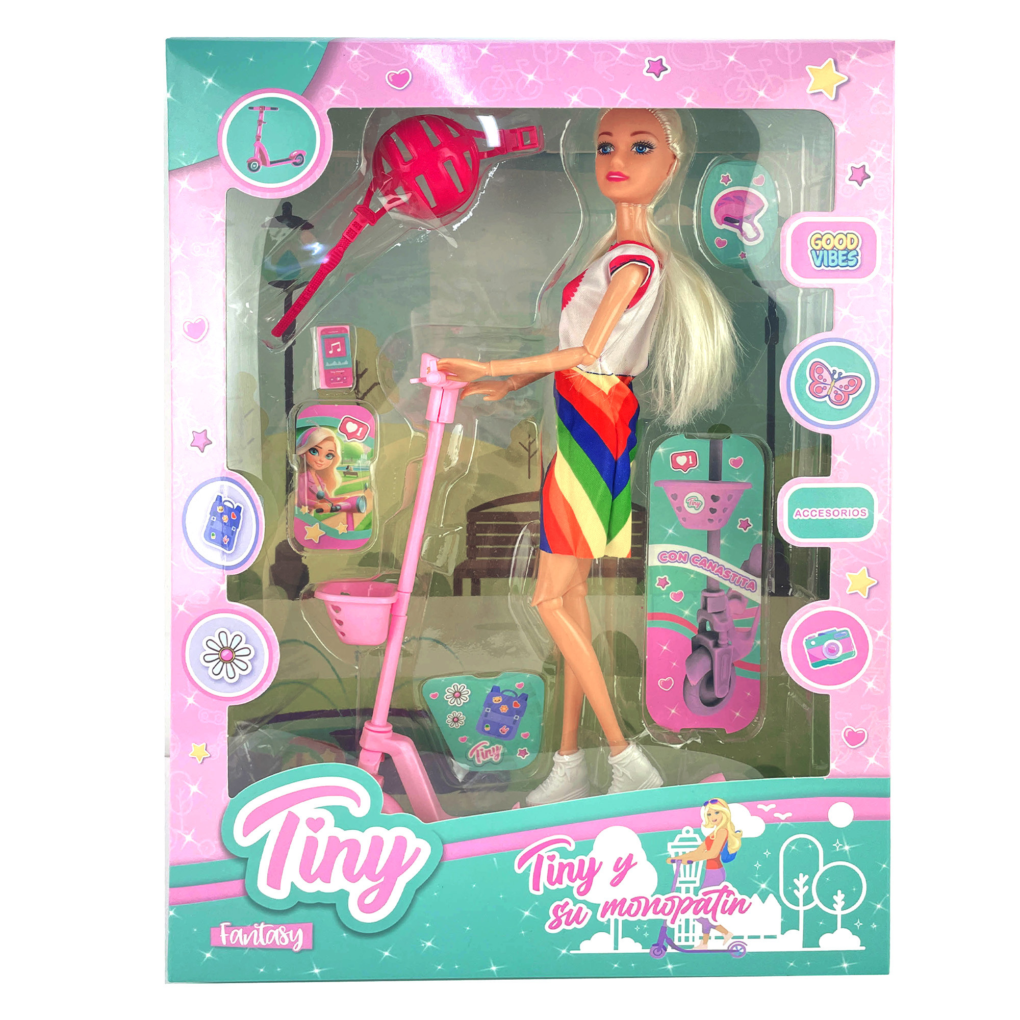 Muñeca Tiny con Monopatín