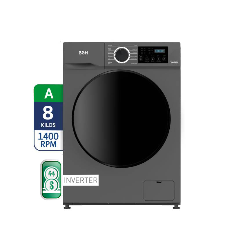 Lavarropas Inverter BGH Carga Frontal 8 Kg BWFI08S24AR
