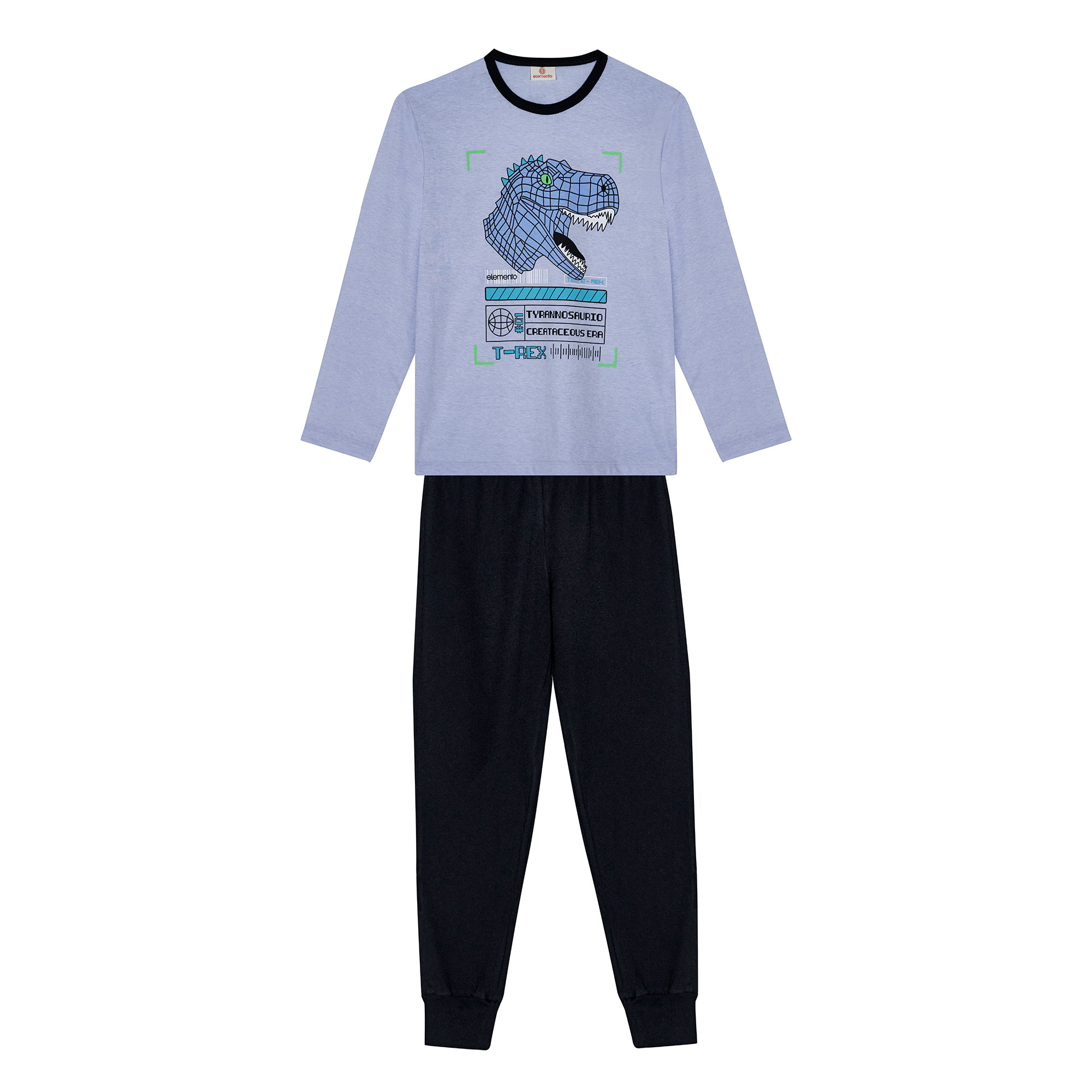 Pijama Niño Elemento Manga Larga Estampado Talle 2-16