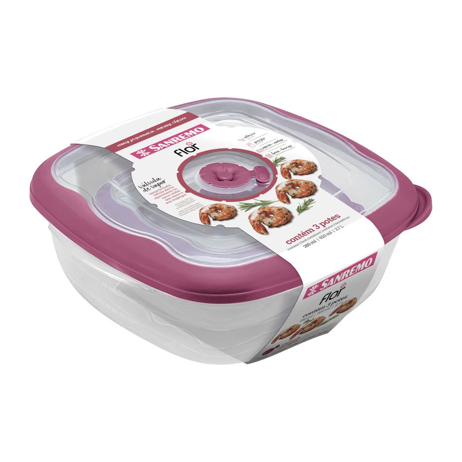 Set x3 Organizadores Herméticos San Remo Rosa