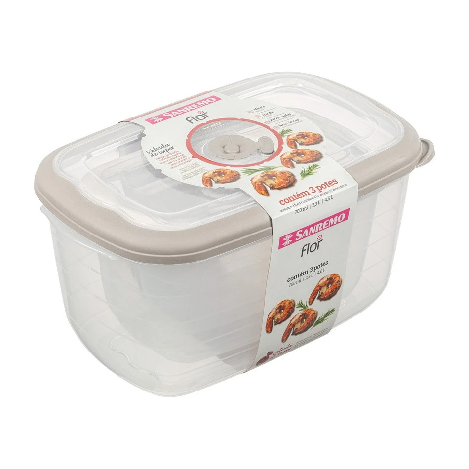 Set x3 Organizadores Herméticos San Remo Beige