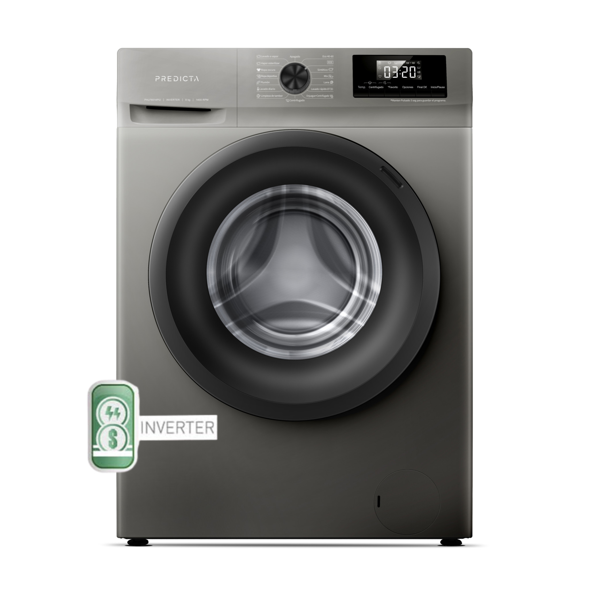 Lavarropas Inverter Philco Predicta Carga Frontal 8 Kg PHLF8014PI2
