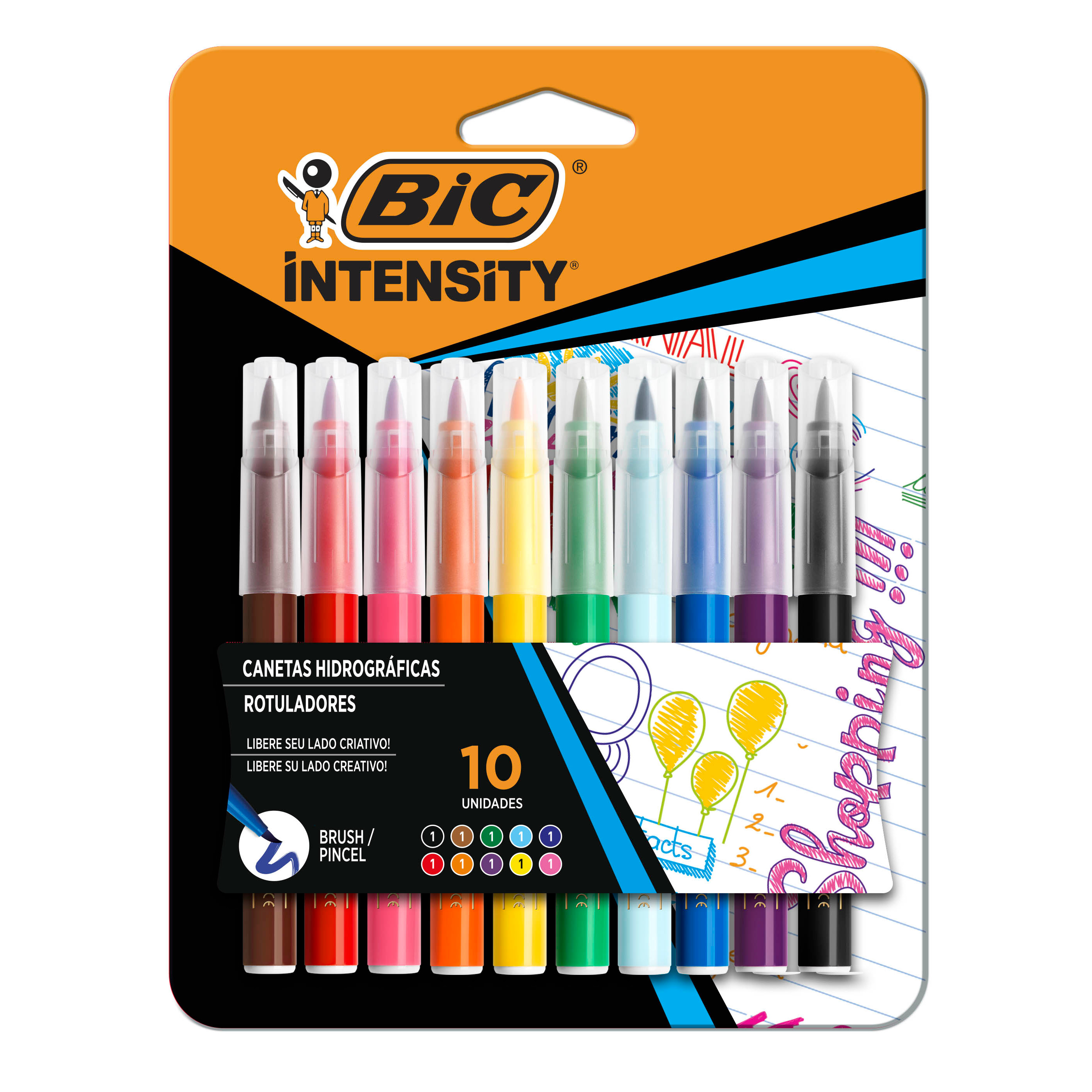 Marcadores BIC Brush x 10 Unidades