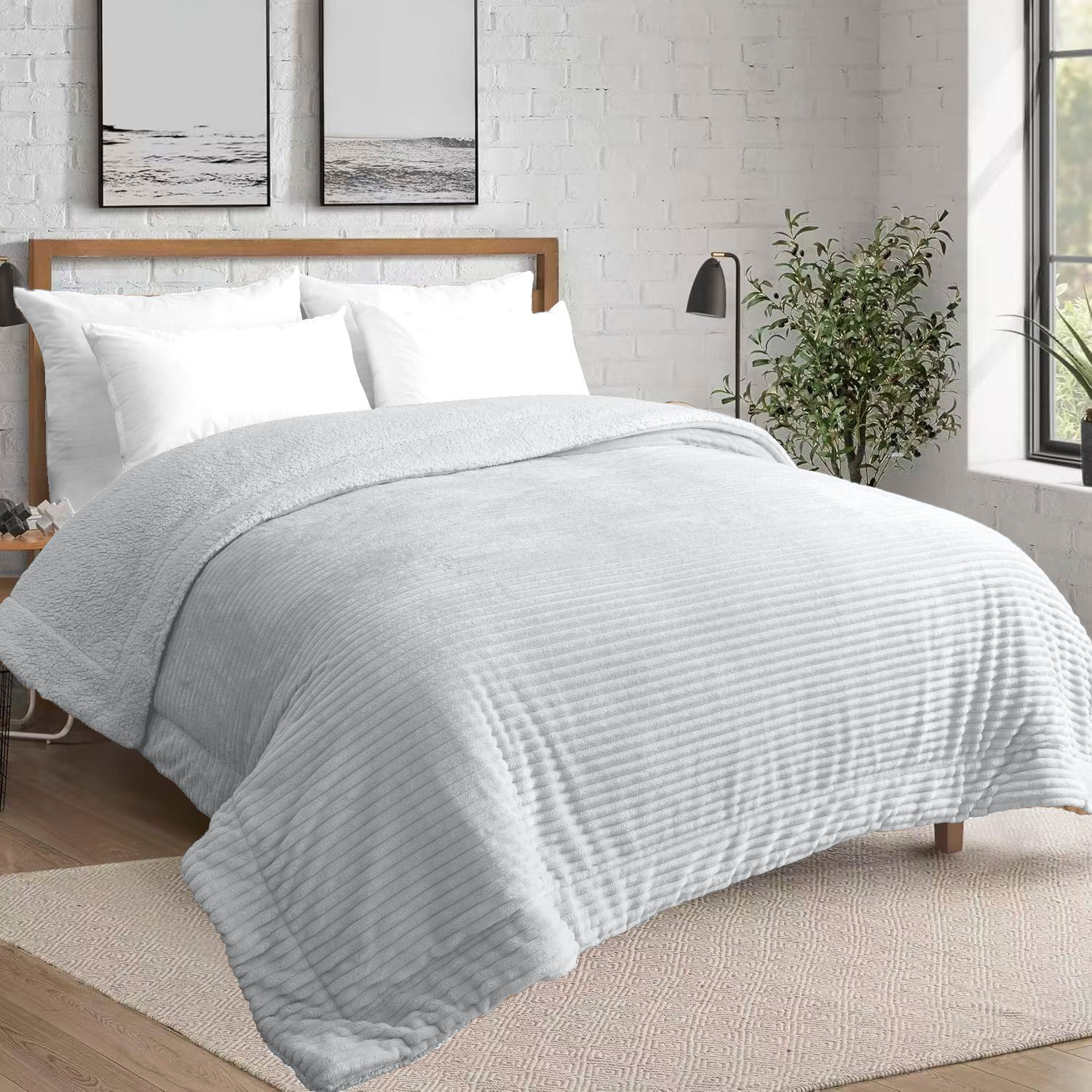 Acolchado Poliéster KVG Gris Claro 230x240