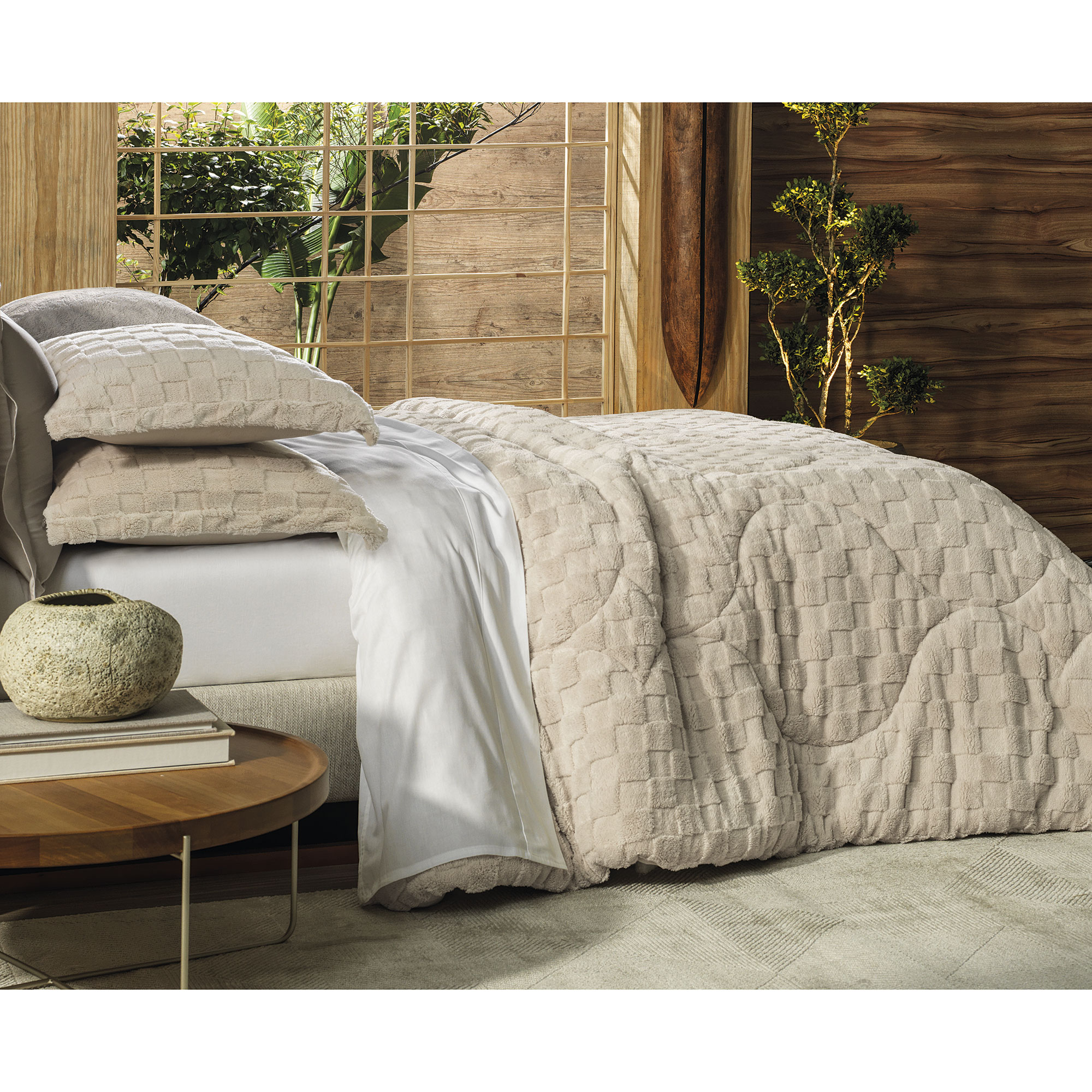 Acolchado Poliéster Blend Sense Porcelana 220x240