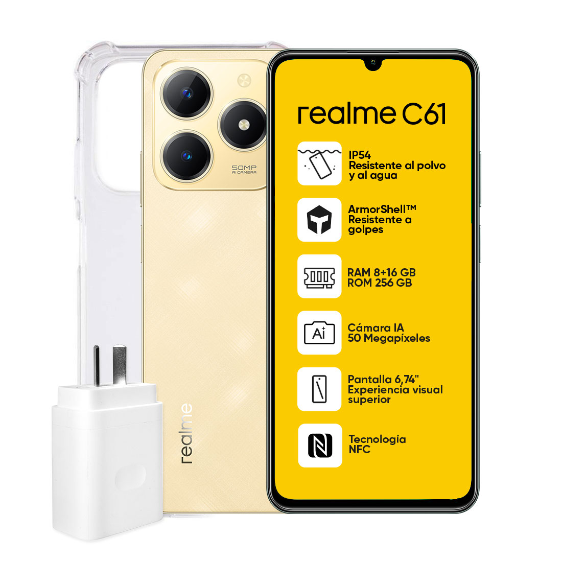 Celular Realme C61 256GB Dorado