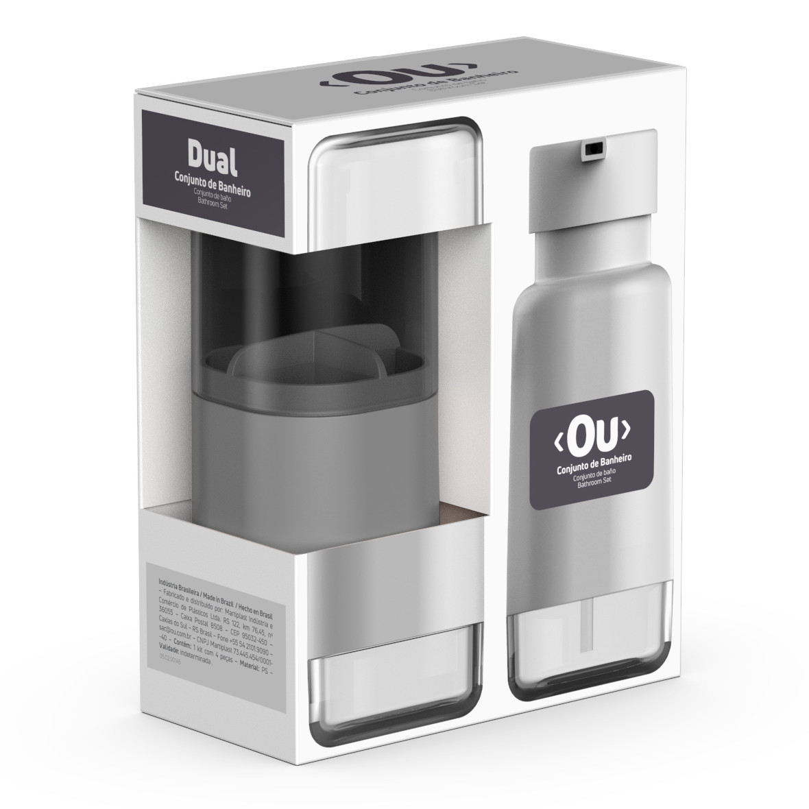 Juego de Baño Dual OU Gris