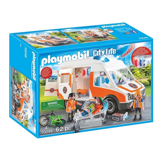 Ambulancia Con Luces Intermitentes