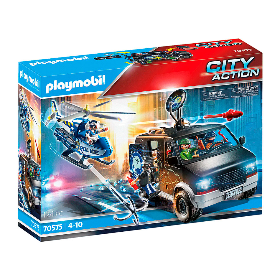 Helicóptero Policía Persigue Vehiculo Huida