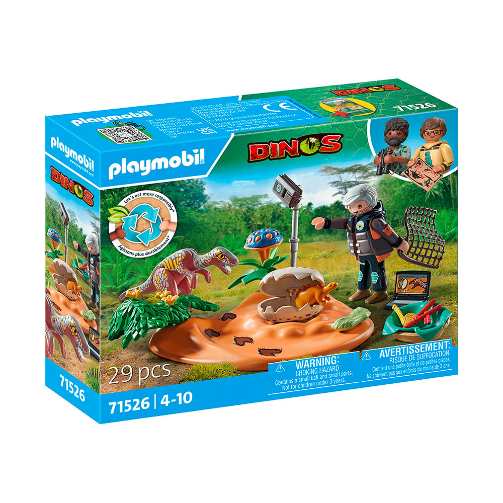 Nido De Estegosaurio con Ladrón De Huevos