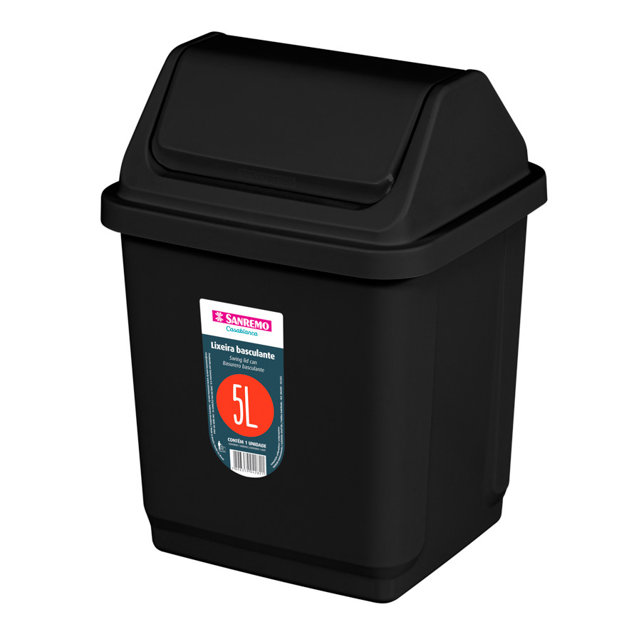 Cesto de Residuos Sanremo 5 Litros Negro