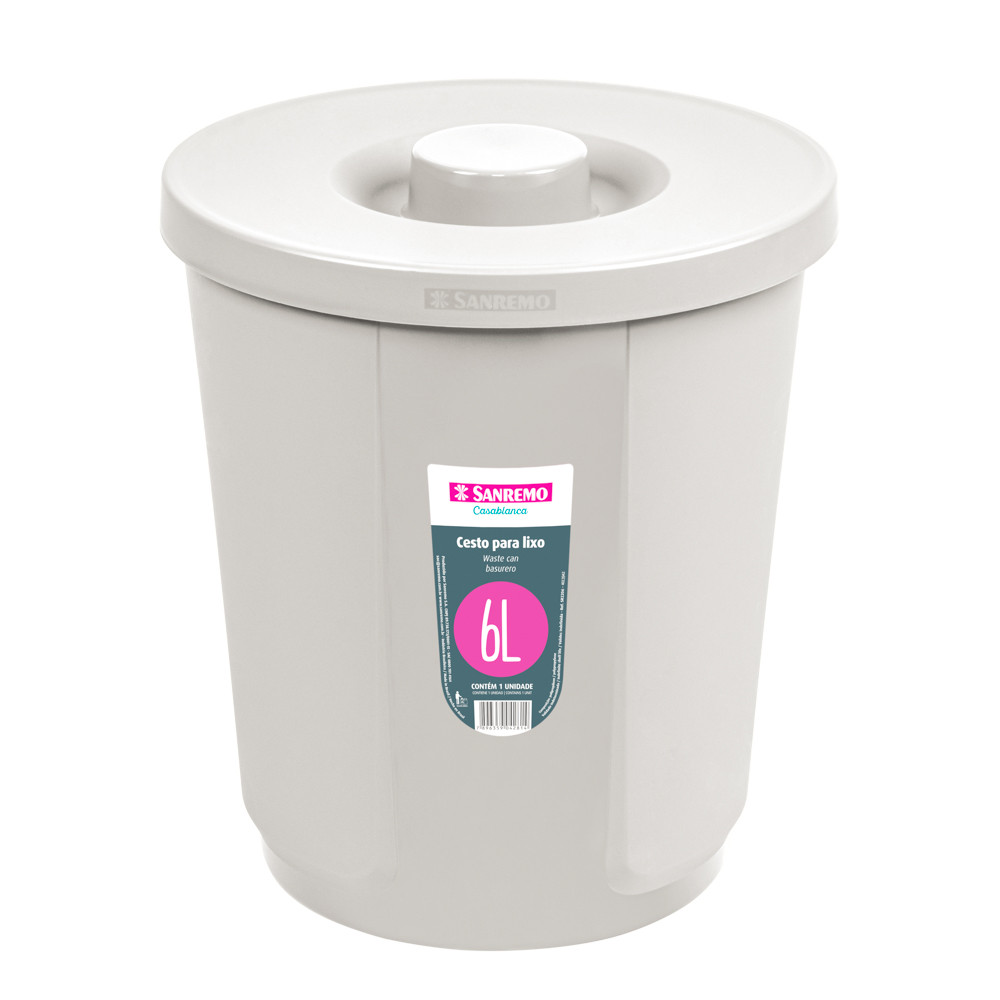 Cesto de Residuos Sanremo 6 Litros Blanco