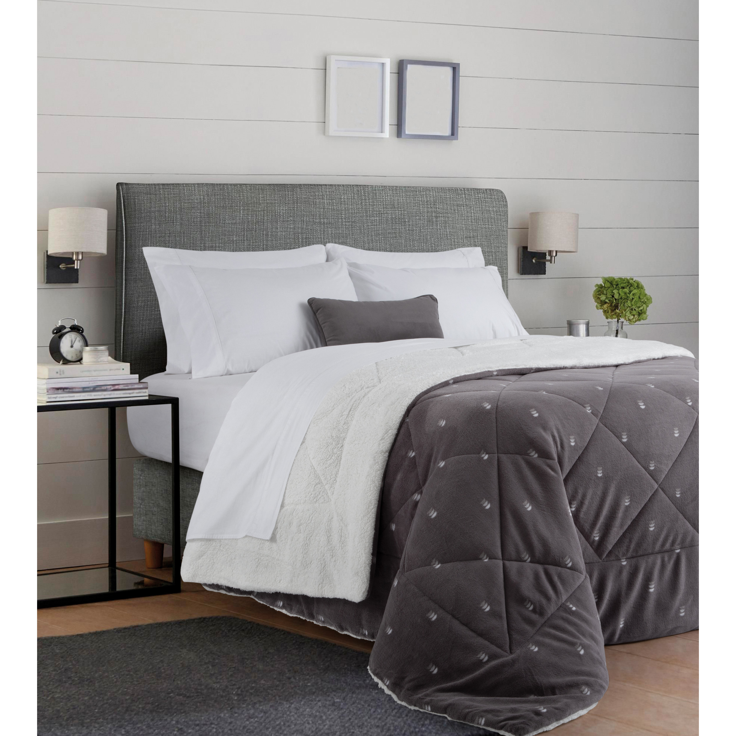 Acolchado Coral Fleece Jean Cartier Gris 220x240