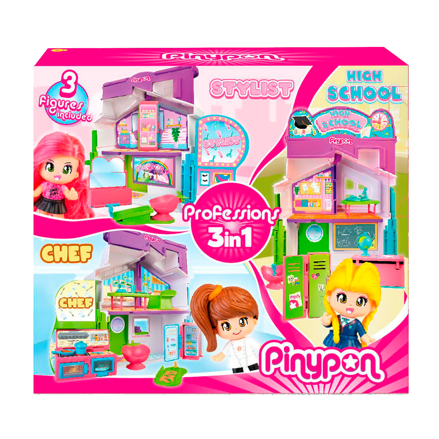 Set De Juego Pinypon 3 Profesiones En 1