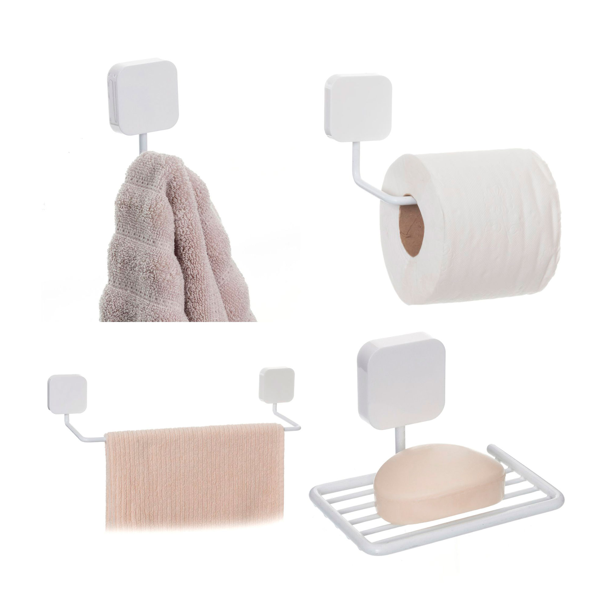 Set de Baño 4 Piezas Termoplástico y Acero Metaltru