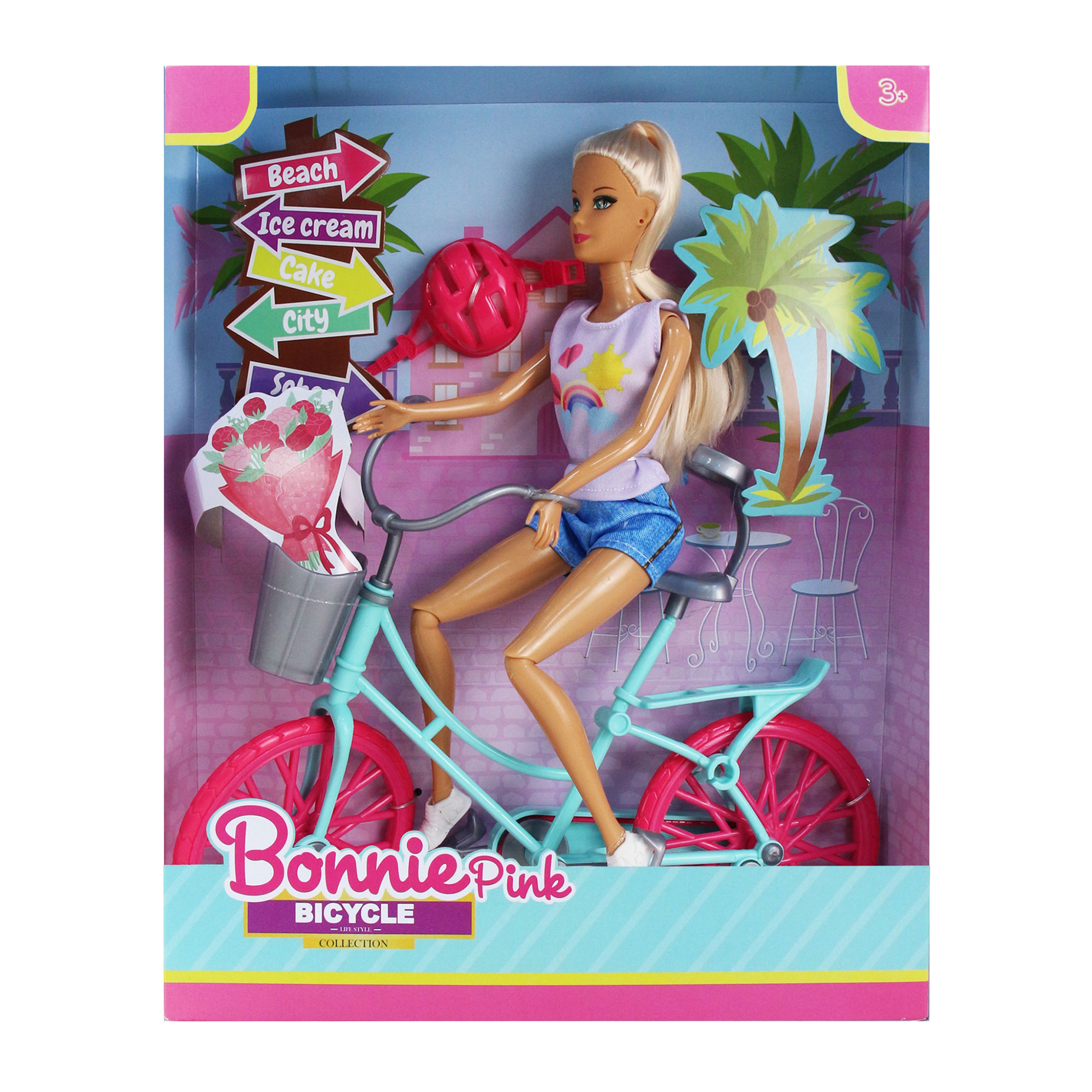 Muñeca Fashion con Bicicleta Bonnie Pink