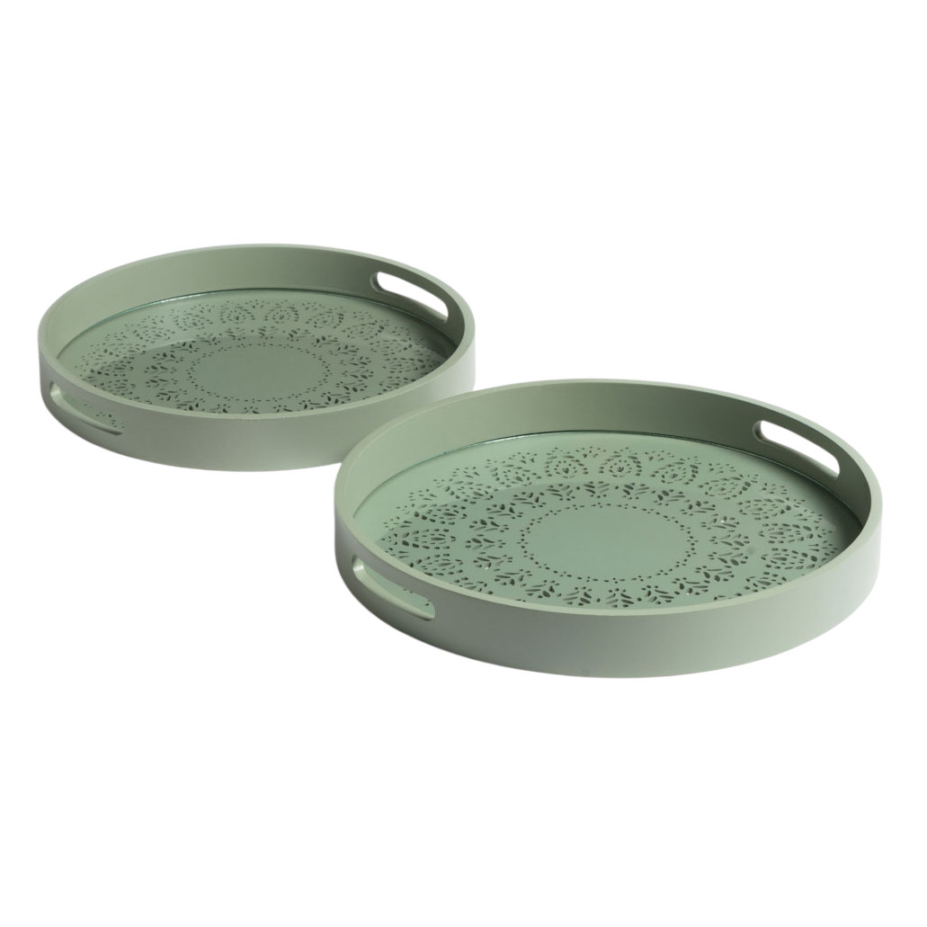 Set X2 Bandejas Redondas Concepto Deco