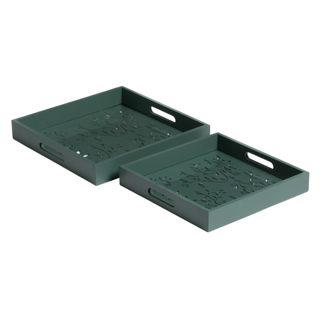 Set X2 Bandejas Cuadradas Concepto Deco