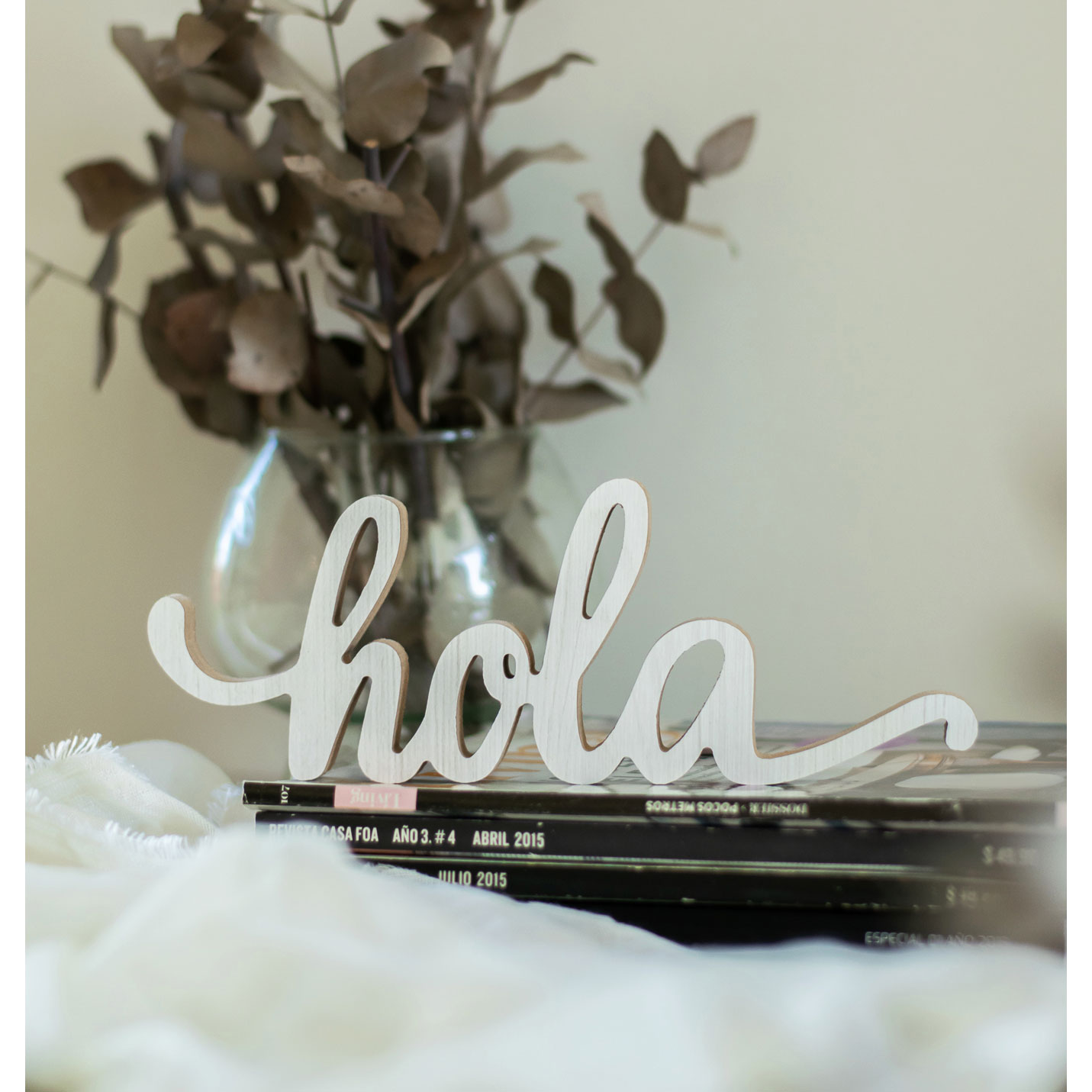 Palabra Decorativa Hola Kov Design Blanca
