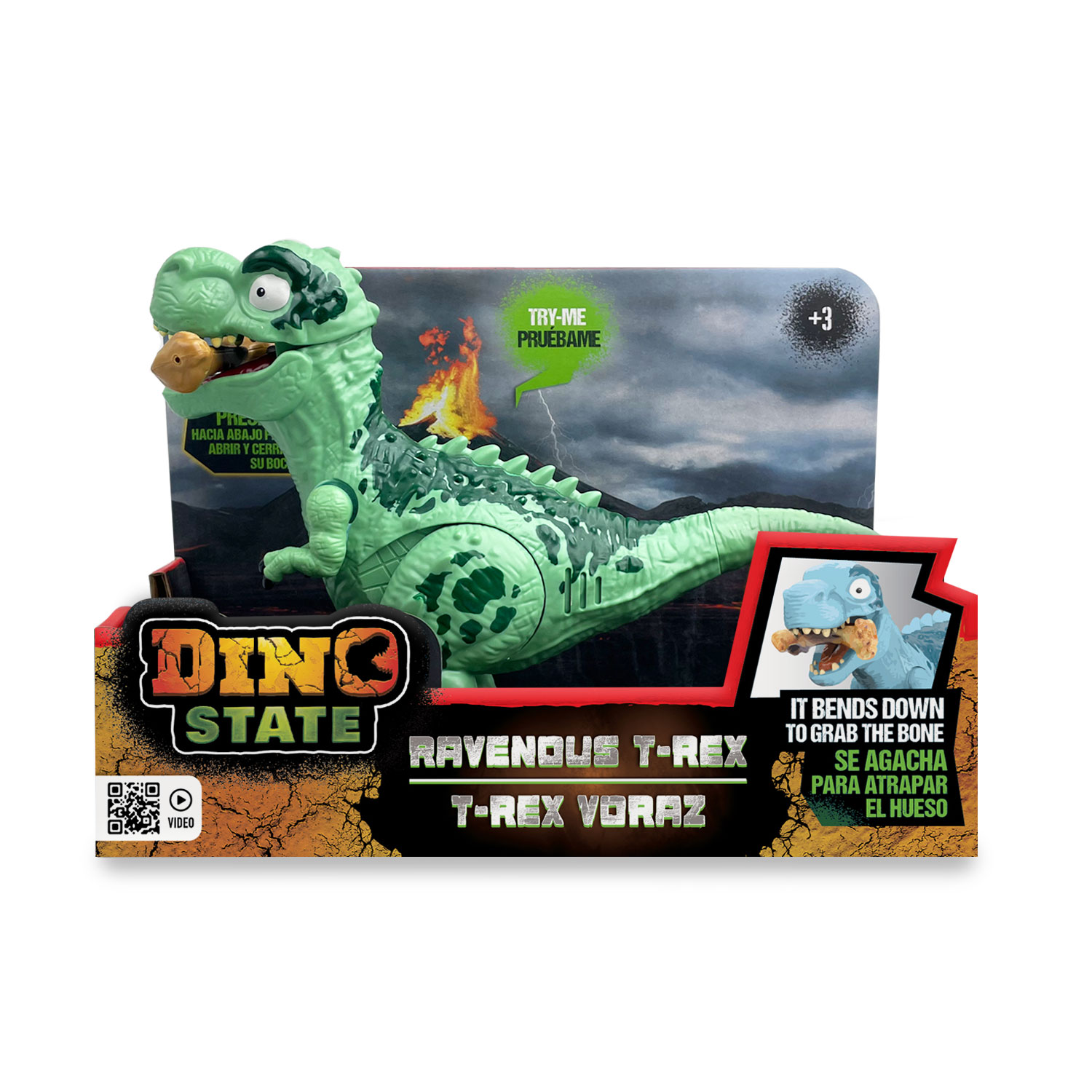 Dinosaurio con Hueso, Luz y Sonido Dino State