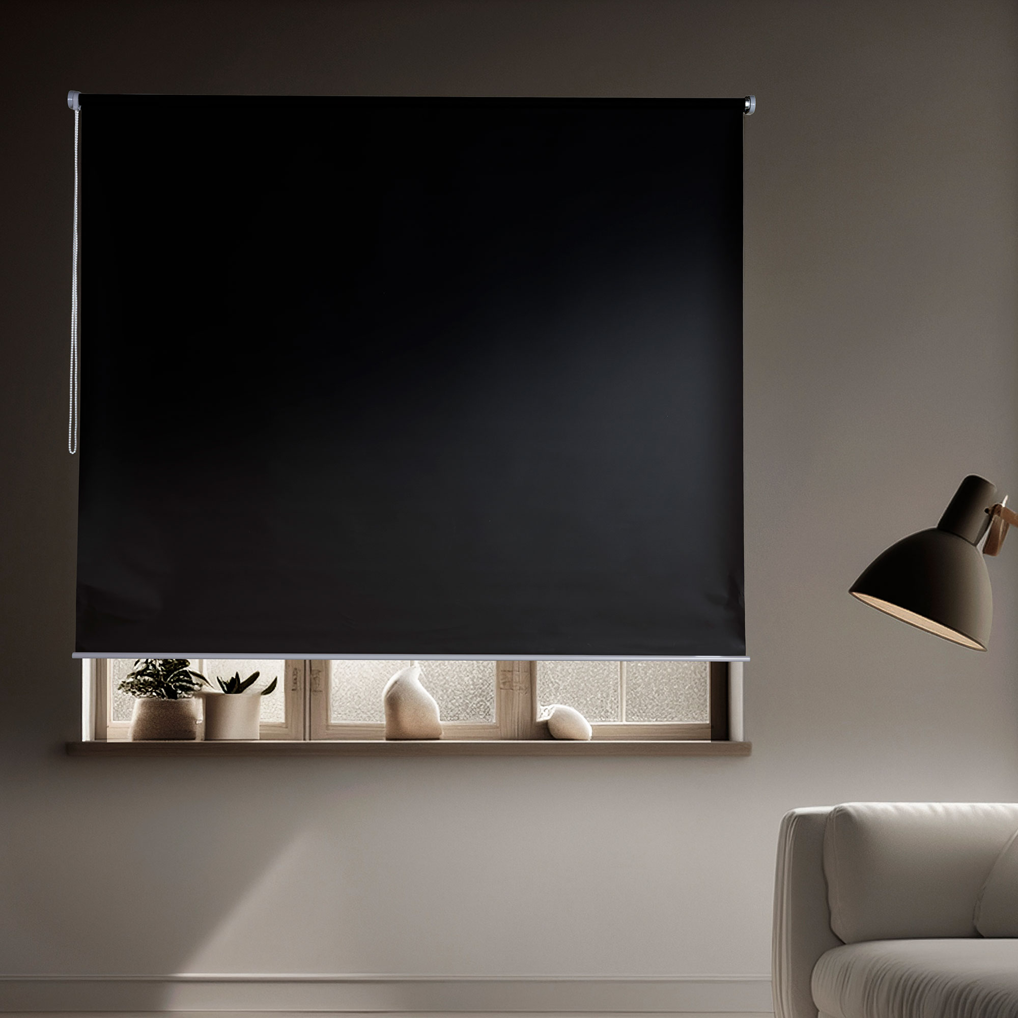 Cortina Roller Negra 220x220 cm