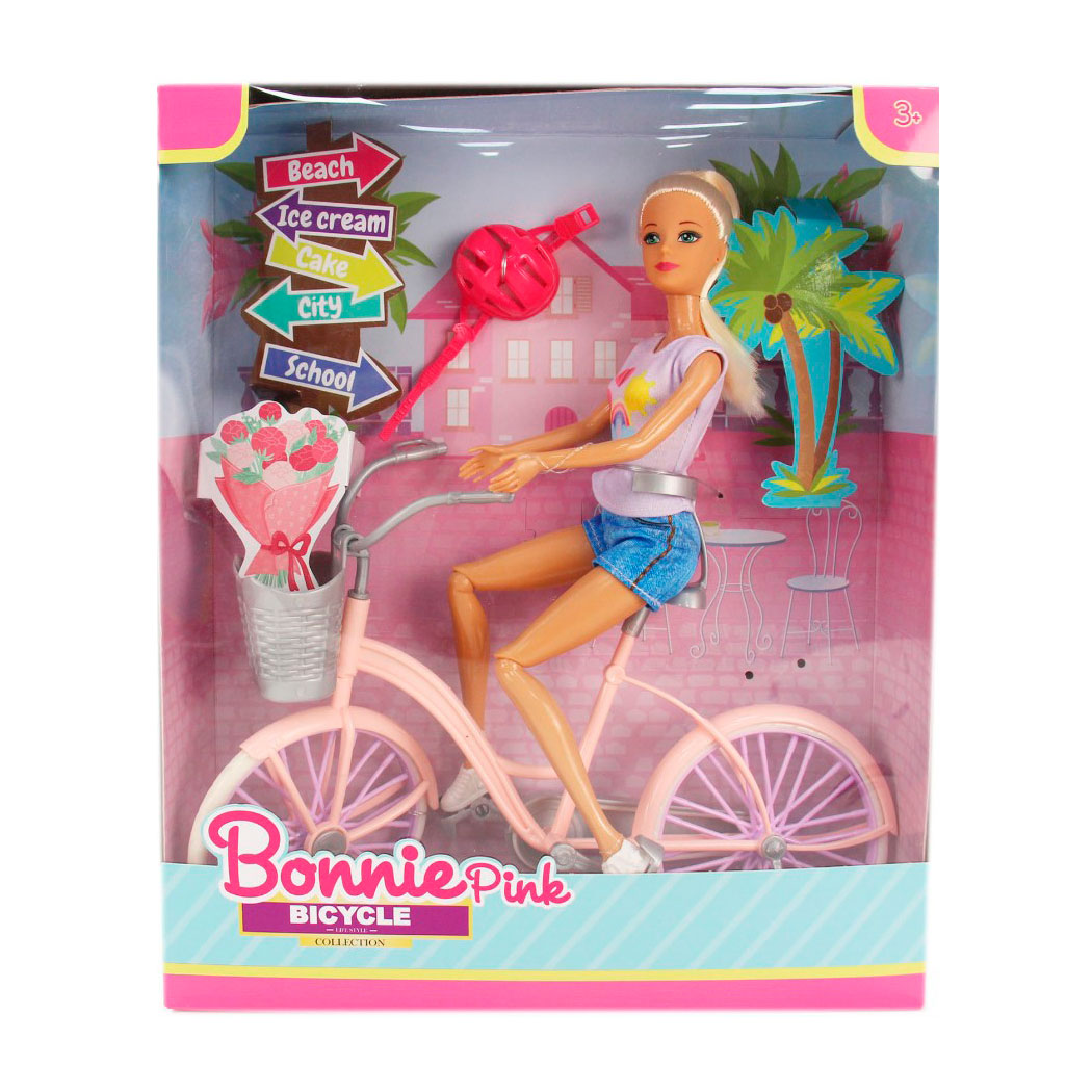 Muñeca Fashion con Bicicleta Bonnie Pink