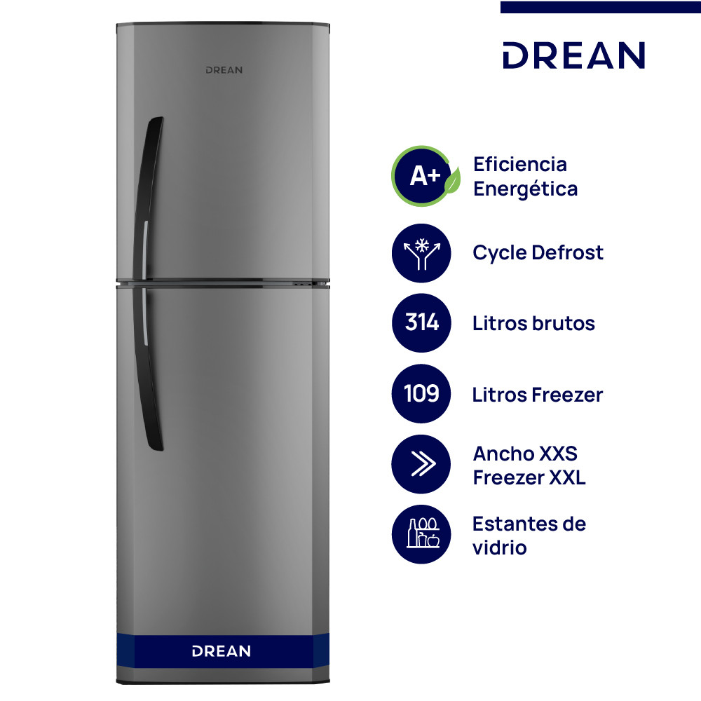 Heladera Drean 396 Lts HDR320F50E Gris