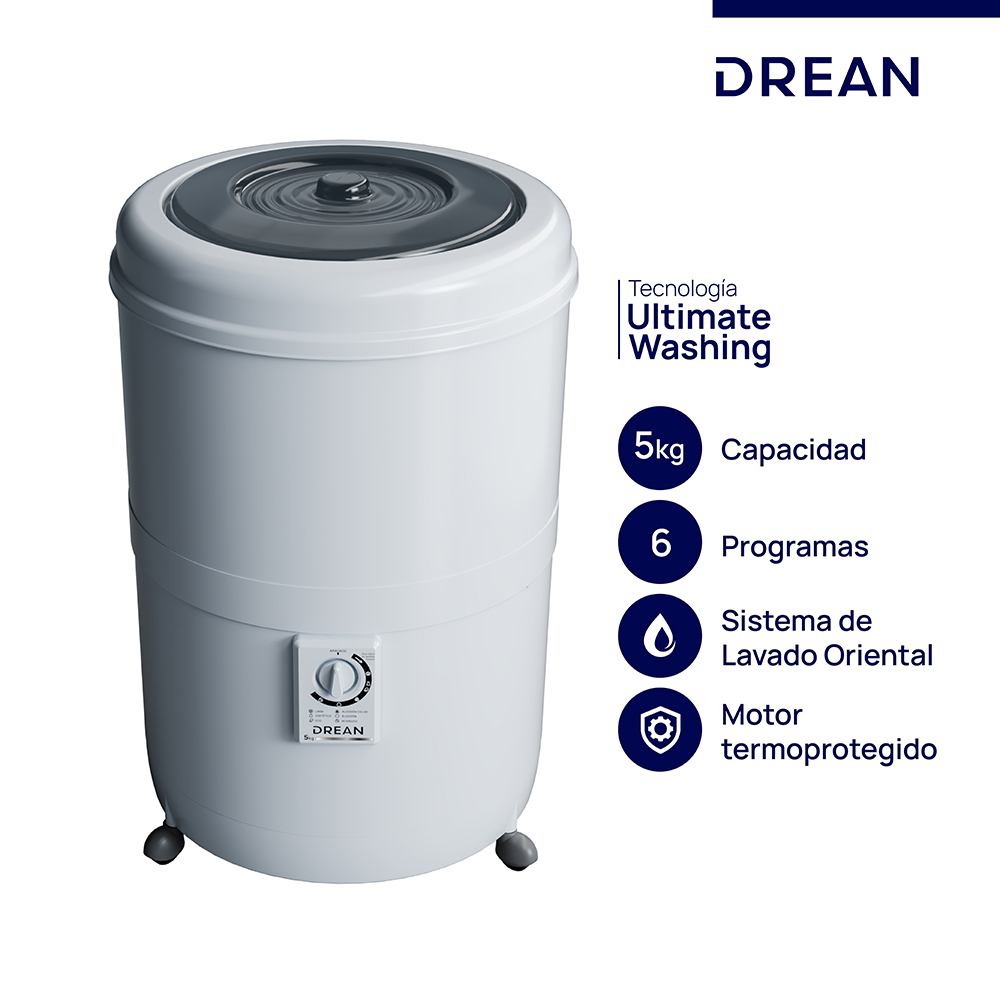 Lavarropas Semiautomático Drean Carga Superior 5 Kg LRDR56SB0