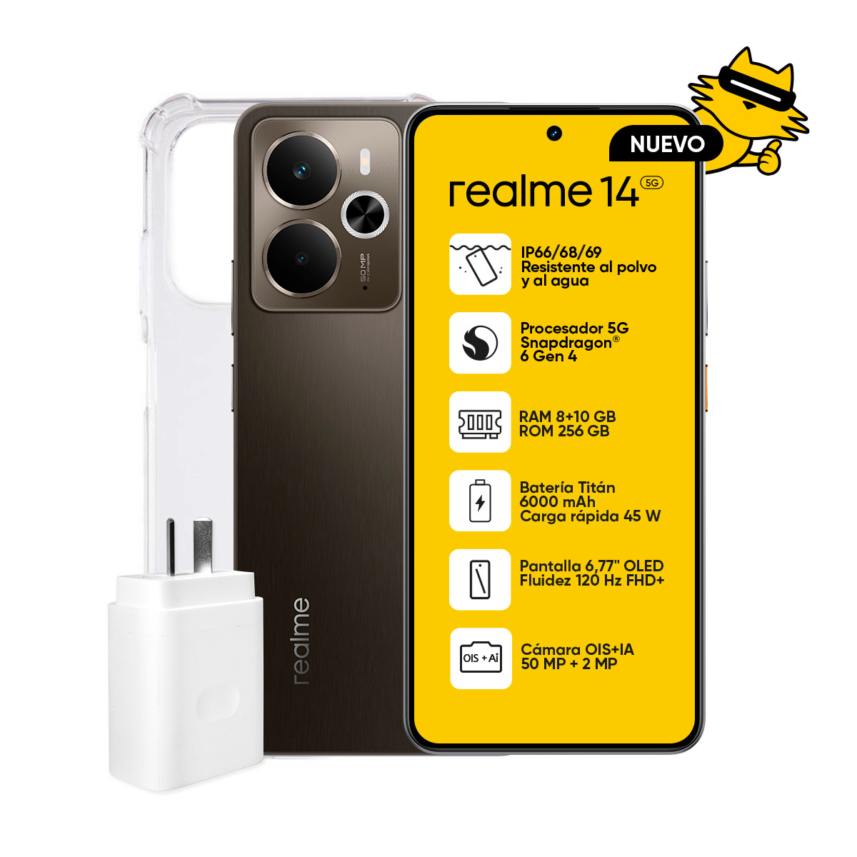 Celular Realme 14 5G 256GB Titanio