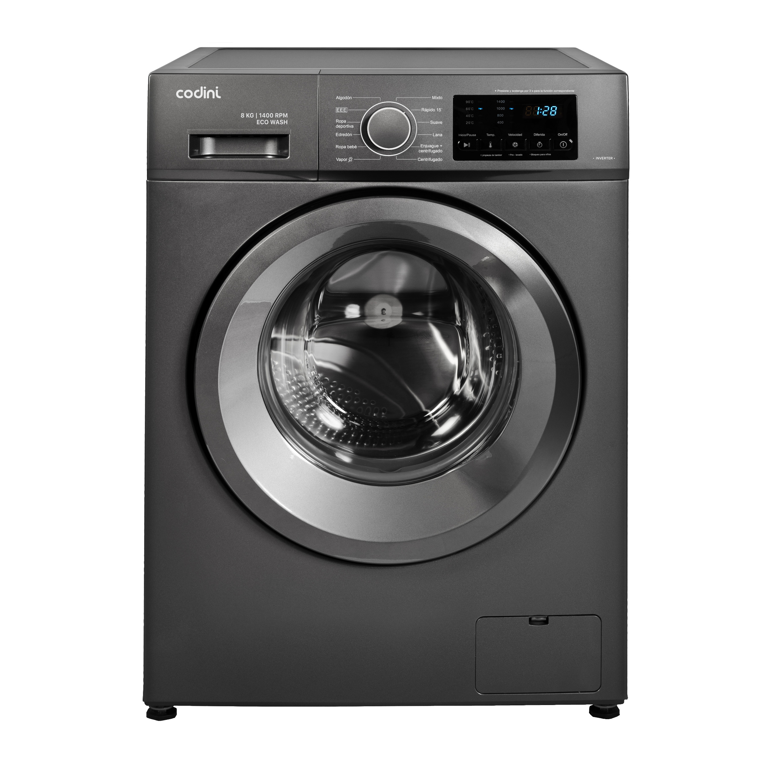 Lavarropas Inverter Codini Carga Frontal 8 Kg AIAFA8014G