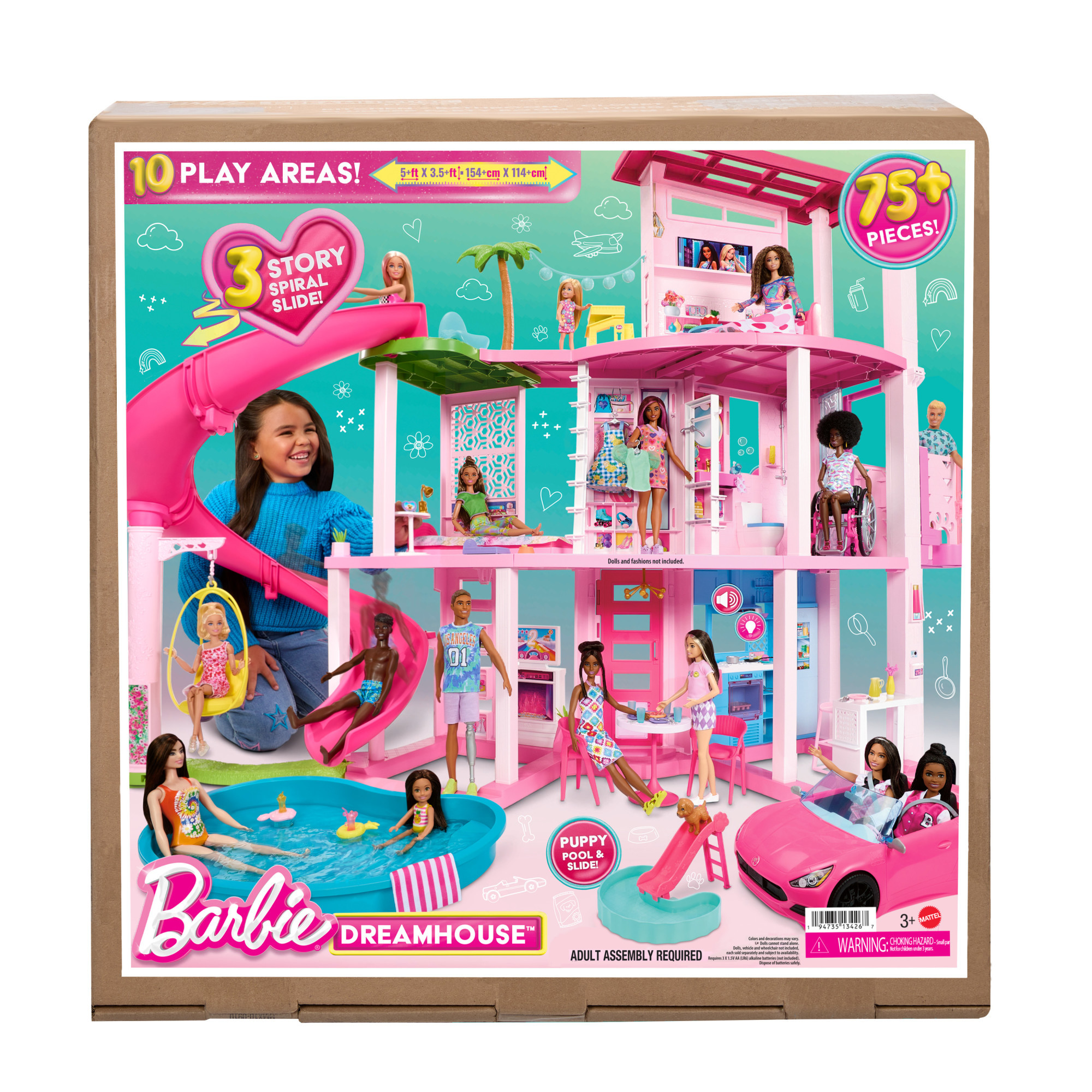 Casa de Muñecas Barbie con Tobogán y Accesorios