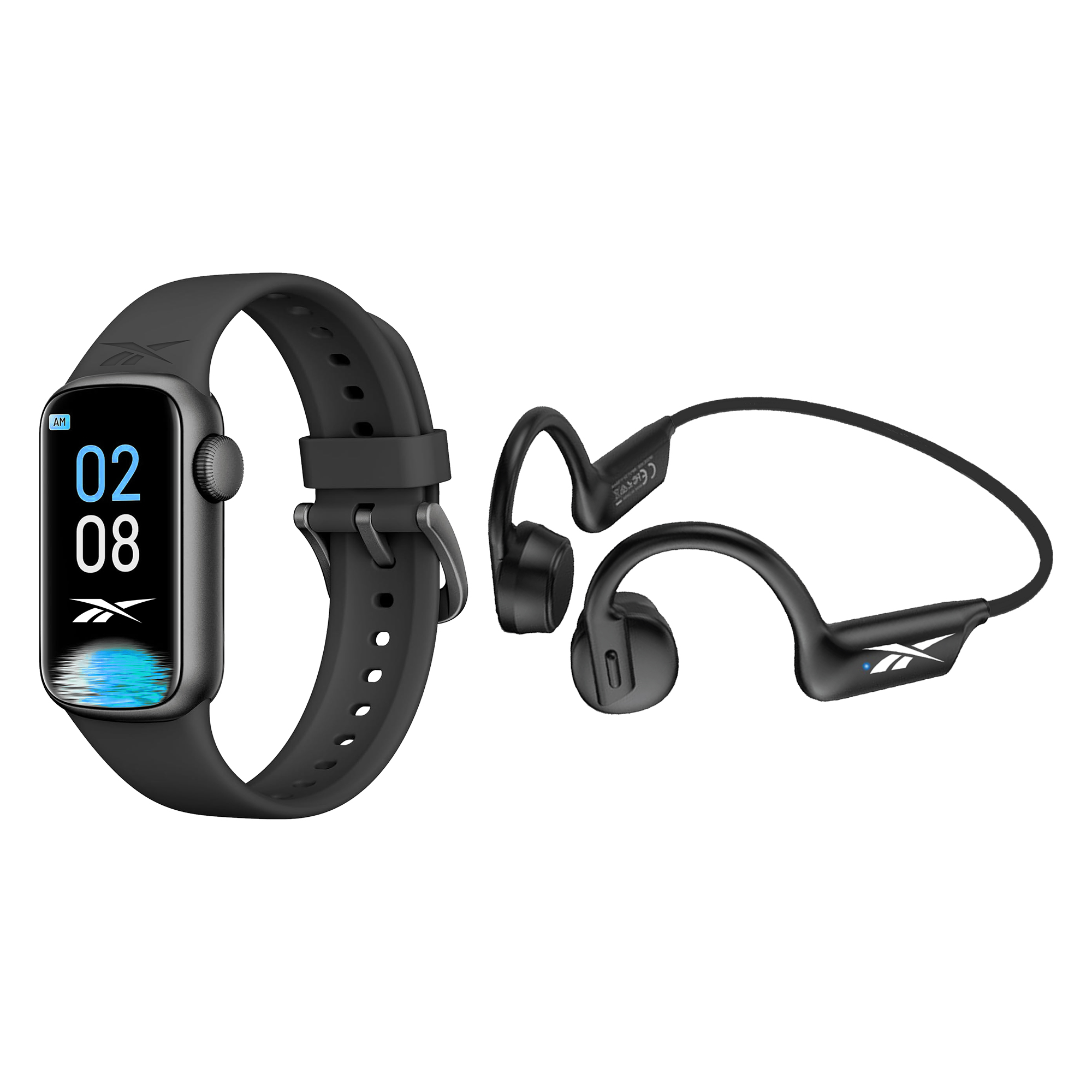 Smart Watch Reebok + Auriculares Bone Cond Negro
