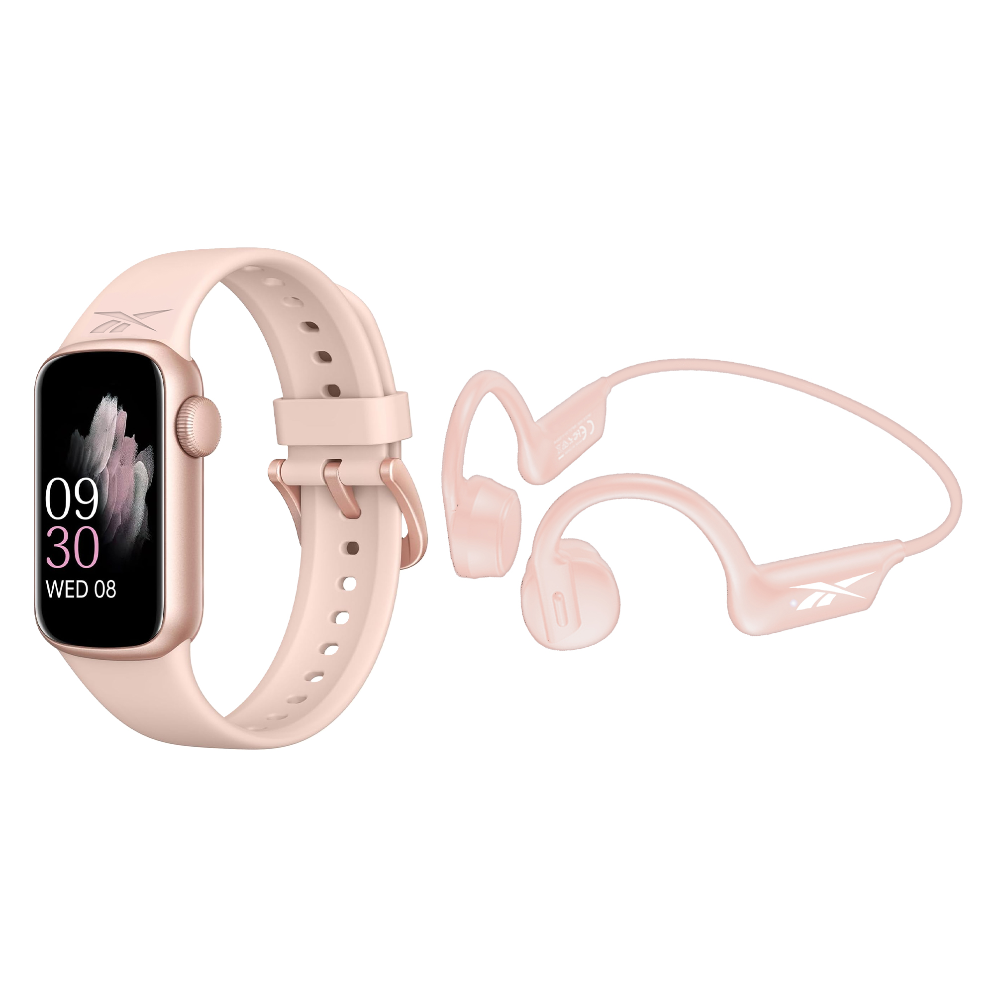 Smart Watch Reebok + Auriculares Bone Cond Rosa