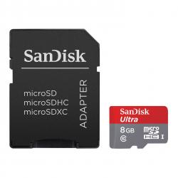 Memoria Sandisk MicroSD 8 GB Ultra + Adaptador SD