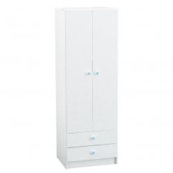Placard 2 Puertas Infantil Blanco 61x52x180 cm 