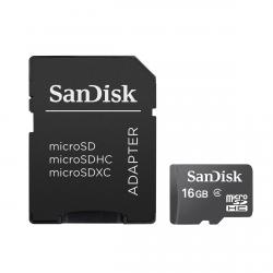 Memoria Sandisk MicroSD 16 GB + Adaptador SD