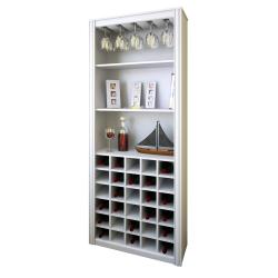 Biblioteca con estantes y bodega Reproex Blanco